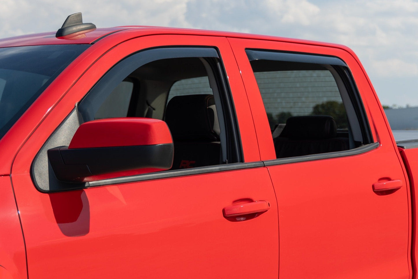 Rough Country 811419 Side Window Deflectors | In Channel Rain Guard | Chevy/GMC 1500/2500HD/3500HD 2WD/4WD