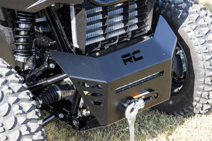 Rough Country 92079 Winch Plate | 4500-LB Winch | 10" Black Slimline | Honda Pioneer 520