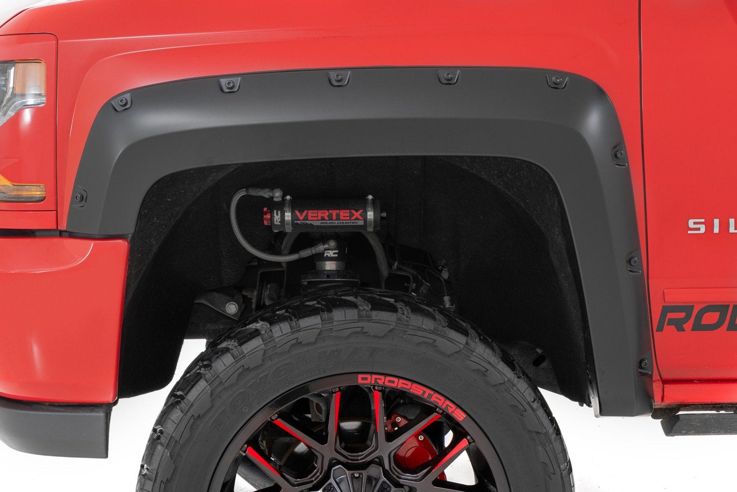 Rough Country F-C11413A-GAN Pocket Fender Flares | 5'9" Bed | GAN Silver Ice Metallic | Chevy Silverado 1500 (14-18 & Classic)