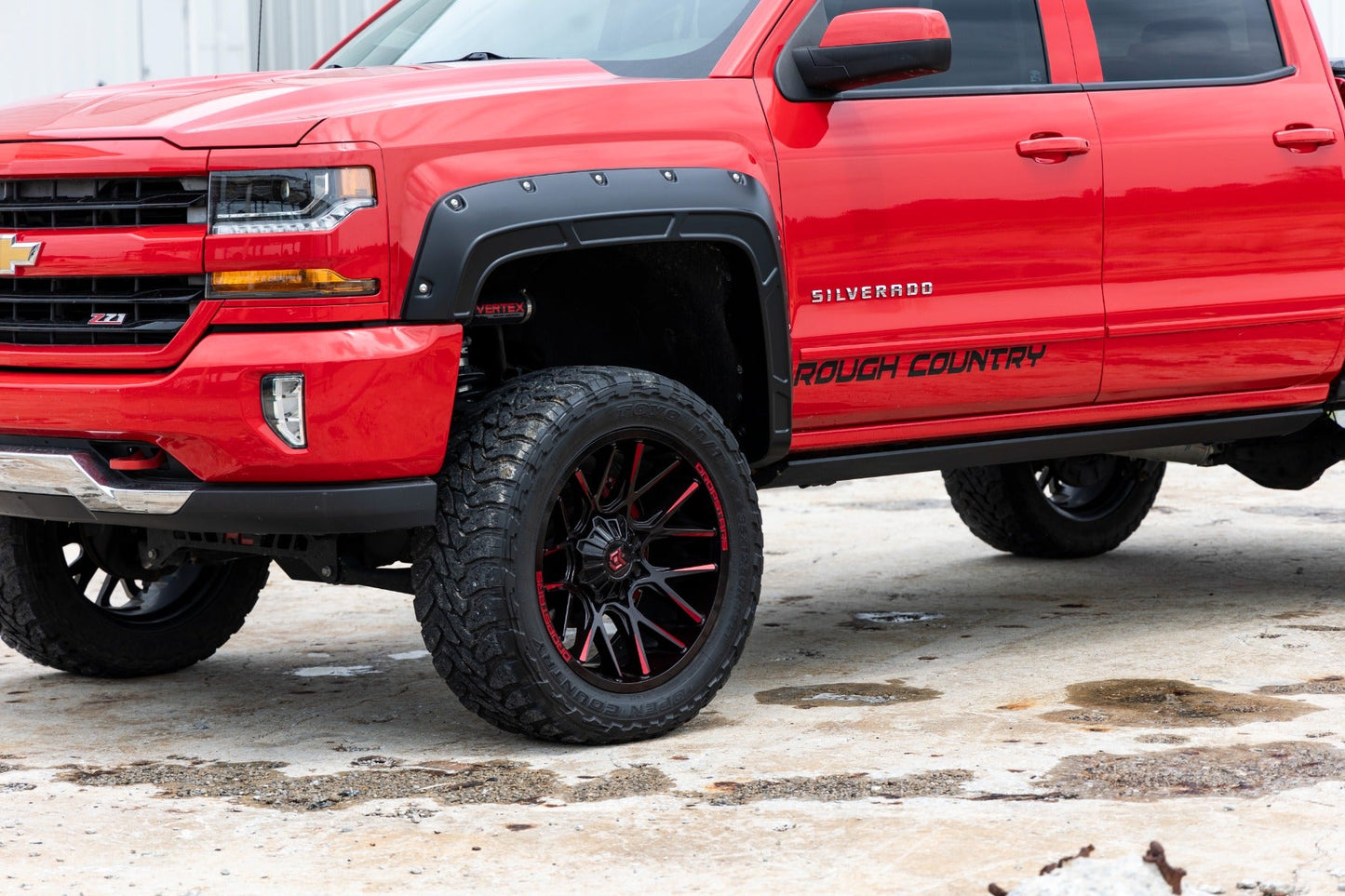Rough Country A-C11612-G7C Fender Flares | Defender l 5'9" Bed  | G7C Red Hot | Chevy Silverado 1500 (14-18 & Classic)