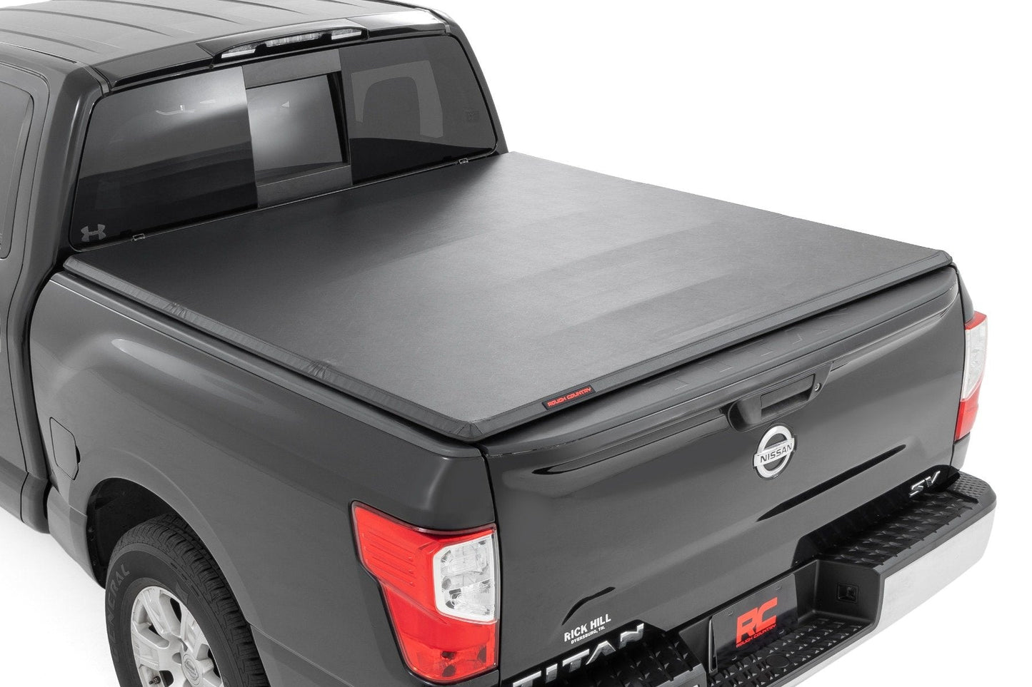 Rough Country 41816555A Soft Tri-Fold Bed Cover | 5'7" Bed | Nissan Titan 2WD/4WD (2017-2024)