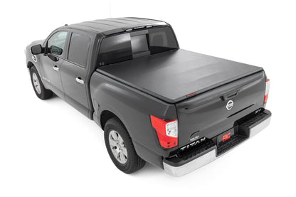 Rough Country 41816555A Soft Tri-Fold Bed Cover | 5'7" Bed | Nissan Titan 2WD/4WD (2017-2024)
