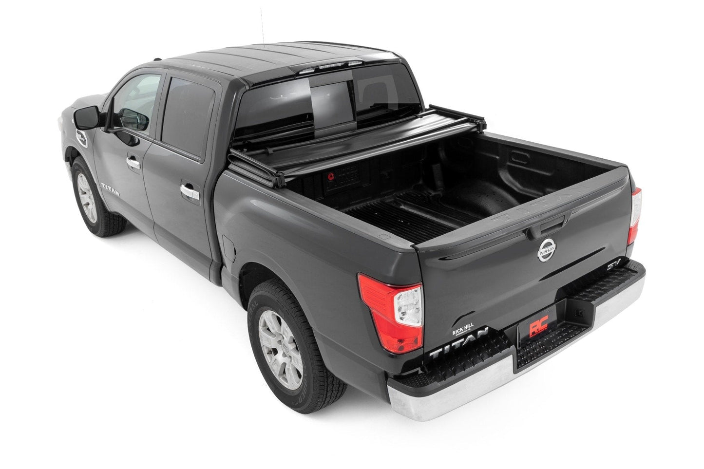 Rough Country 41816555A Soft Tri-Fold Bed Cover | 5'7" Bed | Nissan Titan 2WD/4WD (2017-2024)