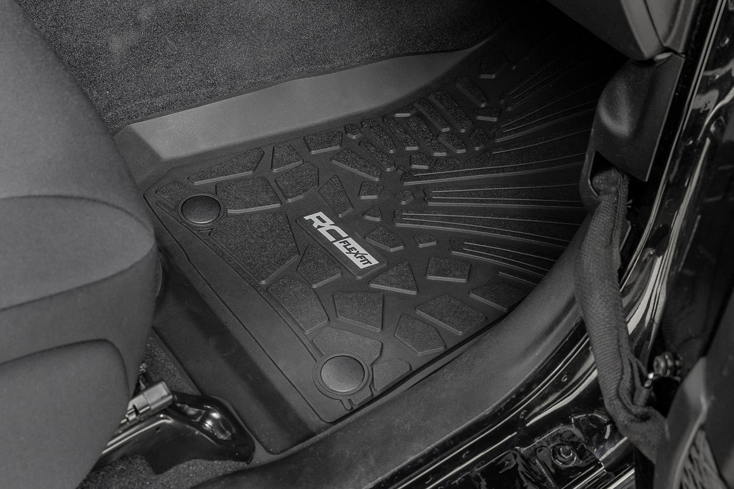 Rough Country FF-6011_A Flex Fit Floor Mats | FR | 2 Door | Jeep Wrangler JL 4WD (2018-2025)