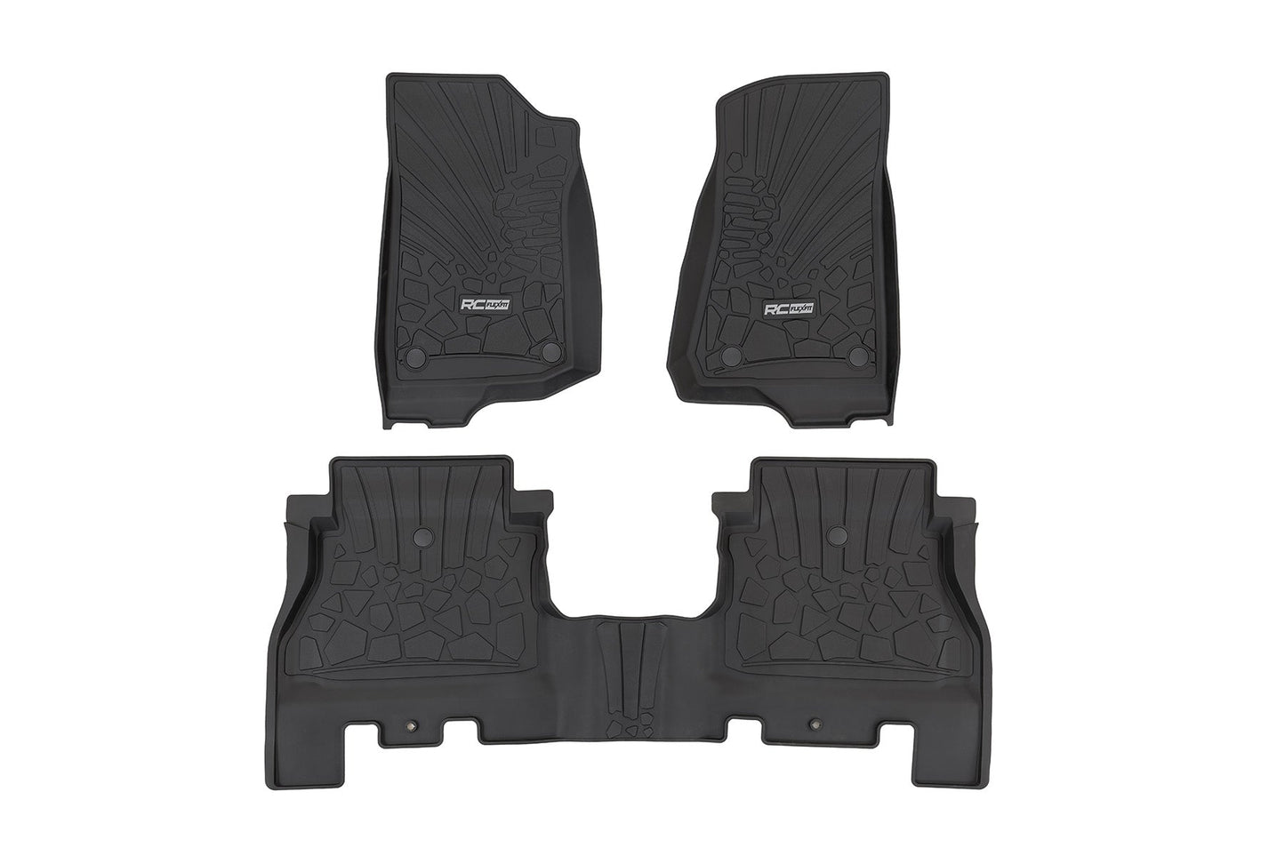 Rough Country FF-60112 Flex Fit Floor Mats | FR & RR | 4 Door | Jeep Wrangler Unlimited 4WD (18-25)