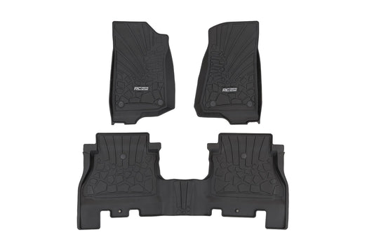 Rough Country FF-60112 Flex Fit Floor Mats | FR & RR | 4 Door | Jeep Wrangler Unlimited 4WD (18-25)