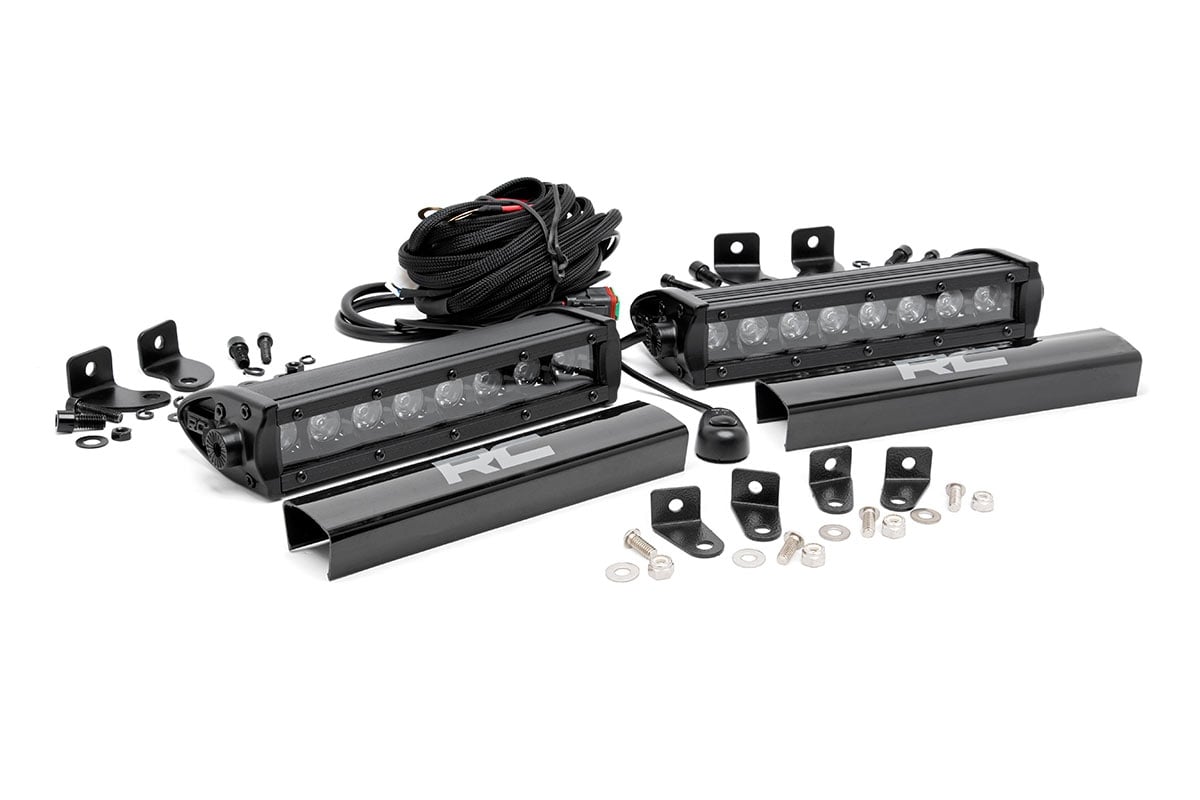 Rough Country 70697 LED Light Kit | Grille Mount | 8" Black Pair | Ford F-250 Super Duty (17-19)