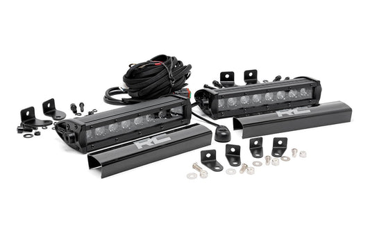 Rough Country 70697 LED Light Kit | Grille Mount | 8" Black Pair | Ford F-250 Super Duty (17-19)