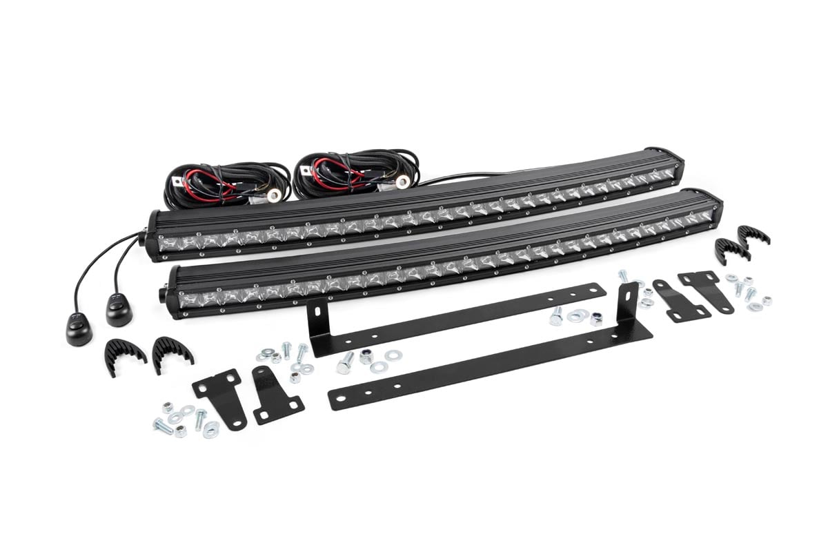 Rough Country 70660 LED Light Kit | Grille Mount | Dual 30" Chrome Single Row | Ford F-150 (09-14)