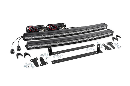 Rough Country 70660 LED Light Kit | Grille Mount | Dual 30" Chrome Single Row | Ford F-150 (09-14)