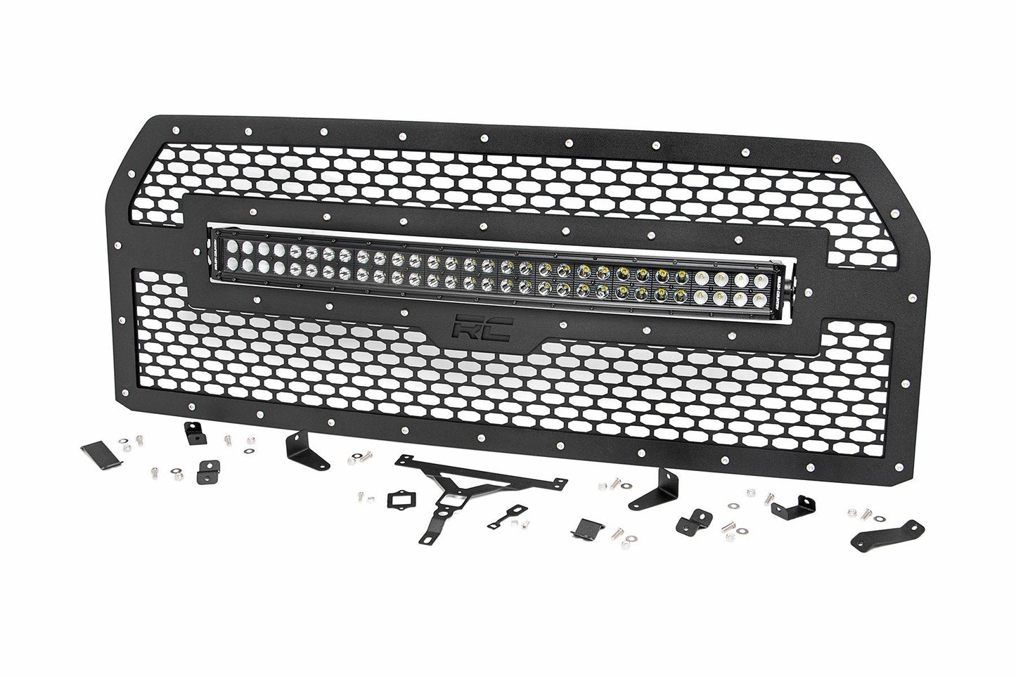 Rough Country 70193DRL Mesh Grille | 30" Dual Row LED | Black Ser | Ford F-150 2WD/4WD (2015-2017)