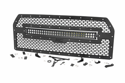 Rough Country 70193DRL Mesh Grille | 30" Dual Row LED | Black Ser | Ford F-150 2WD/4WD (2015-2017)