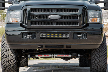 Rough Country 70664DRLA LED Light Kit | Bumper | 20" Chrome Dual Row | Amber DRL | Ford F-250/F-350 Super Duty (05-07)