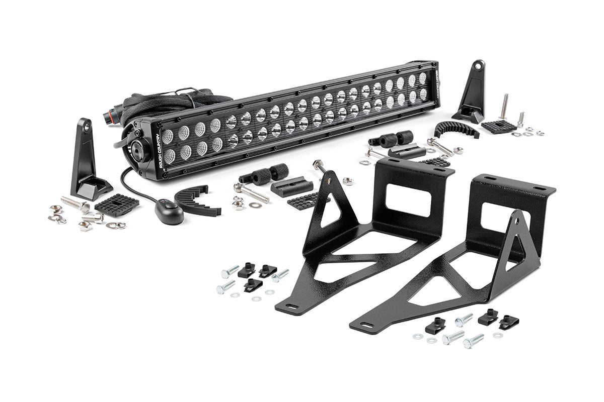 Rough Country 70665 LED Light Kit | Bumper Mount | 20" Black Dual Row | Ford F-250/F-350 Super Duty (05-07)