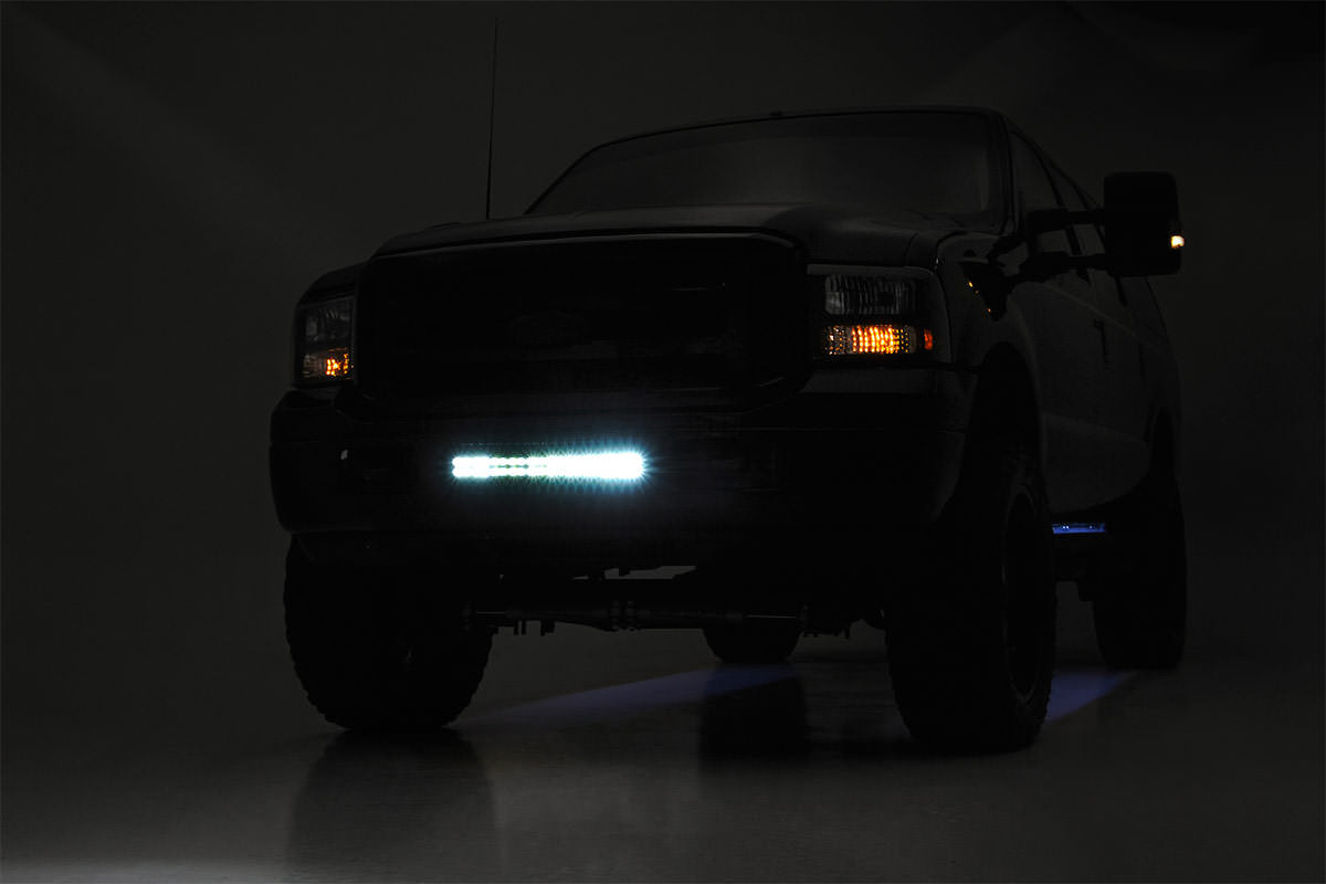 Rough Country 70665 LED Light Kit | Bumper Mount | 20" Black Dual Row | Ford F-250/F-350 Super Duty (05-07)