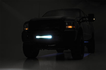 Rough Country 70665DRLA LED Light Kit | Bumper Mount | 20" Black Dual Row | Amber DRL | Ford F-250/F-350 Super Duty (05-07)