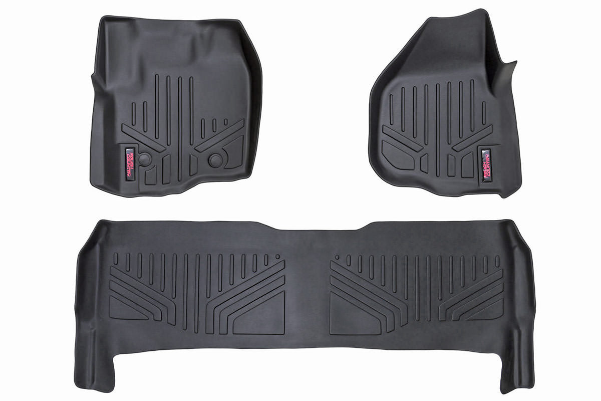 Rough Country M-51213 Floor Mats | FR & RR | Raised FR Pedal | Ford F-250/F-350 Super Duty (12-16)