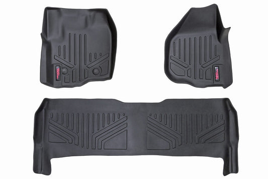 Rough Country M-51213 Floor Mats | FR & RR | Raised FR Pedal | Ford F-250/F-350 Super Duty (12-16)