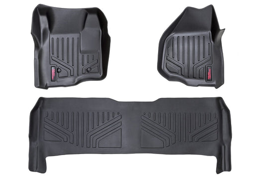 Rough Country M-51223 Floor Mats | FR & RR | Depressed Pedal | Ford F-250/F-350 Super Duty (11-16)