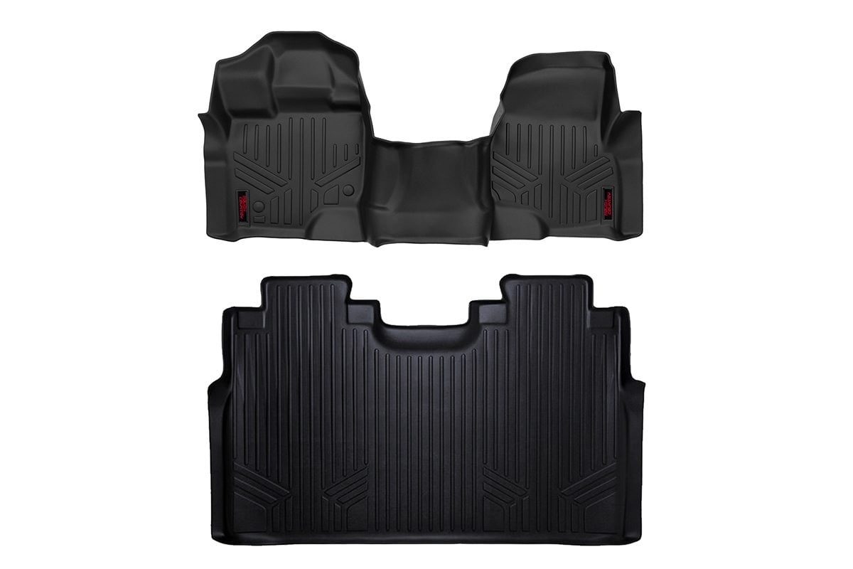 Rough Country M-51153 Floor Mats | FR & RR | Over Hump | Ford F-150 (15-25)/F-150 Lightning (22-25)/Raptor (17-25)