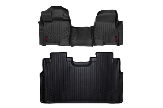 Rough Country M-51153 Floor Mats | FR & RR | Over Hump | Ford F-150 (15-25)/F-150 Lightning (22-25)/Raptor (17-25)