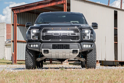 Rough Country 70700DRL LED Light Kit | Fog Mount | Triple 2" Black Pair | White DRL | Ford Raptor (17-20)