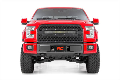 Rough Country 70193DRL Mesh Grille | 30" Dual Row LED | Black Ser | Ford F-150 2WD/4WD (2015-2017)