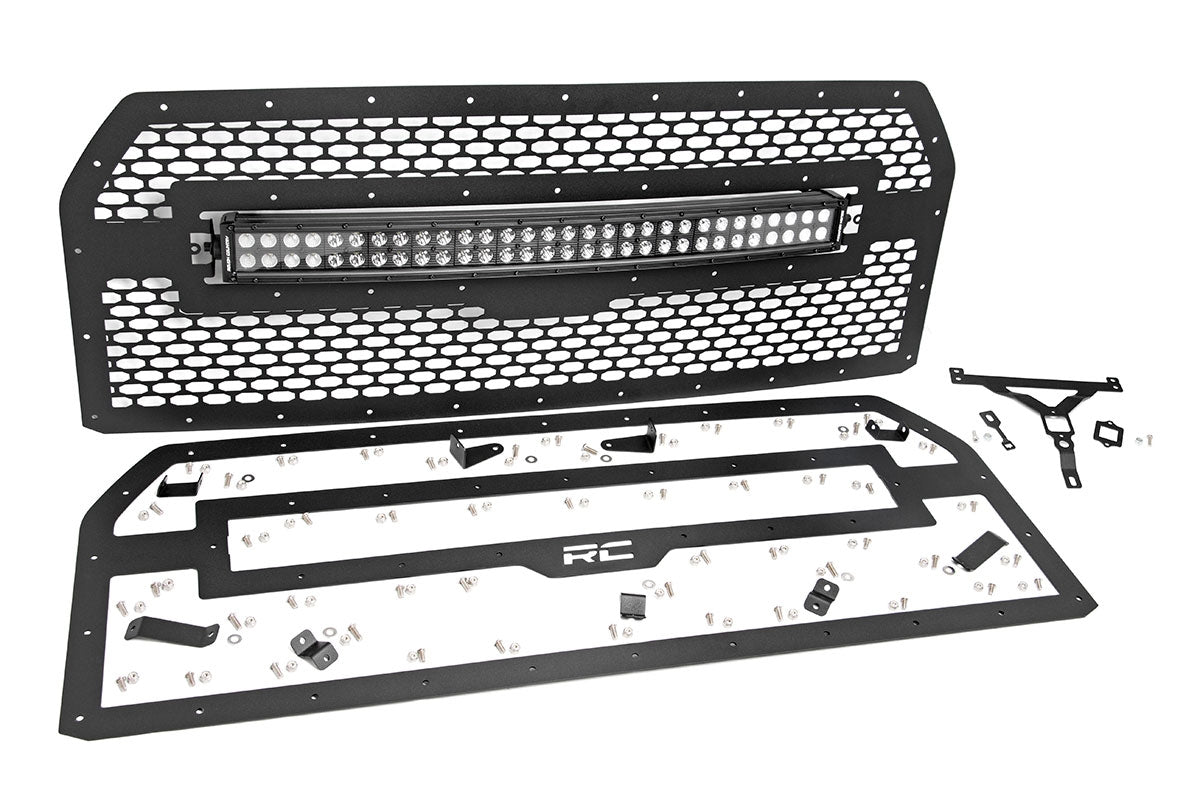 Rough Country 70193 Mesh Grille | 30" Dual Row LED | Black | Ford F-150 2WD/4WD (2015-2017)