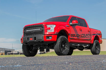 Rough Country 72930BD 30 Inch Black Series LED Light Bar | Curved | Dual Row | Cool White DRL