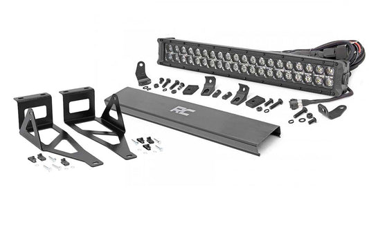 Rough Country 70665DRLA LED Light Kit | Bumper Mount | 20" Black Dual Row | Amber DRL | Ford F-250/F-350 Super Duty (05-07)