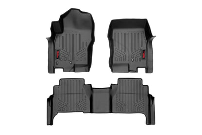 Rough Country M-80513 Floor Mats | FR & RR | Crew Cab | Nissan Frontier 2WD/4WD (2008-2021)