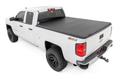 Rough Country 41214650A Soft Tri-Fold Bed Cover | 6'7" Bed | Chevy/GMC 1500/2500HD/3500HD (14-19 & Classic)