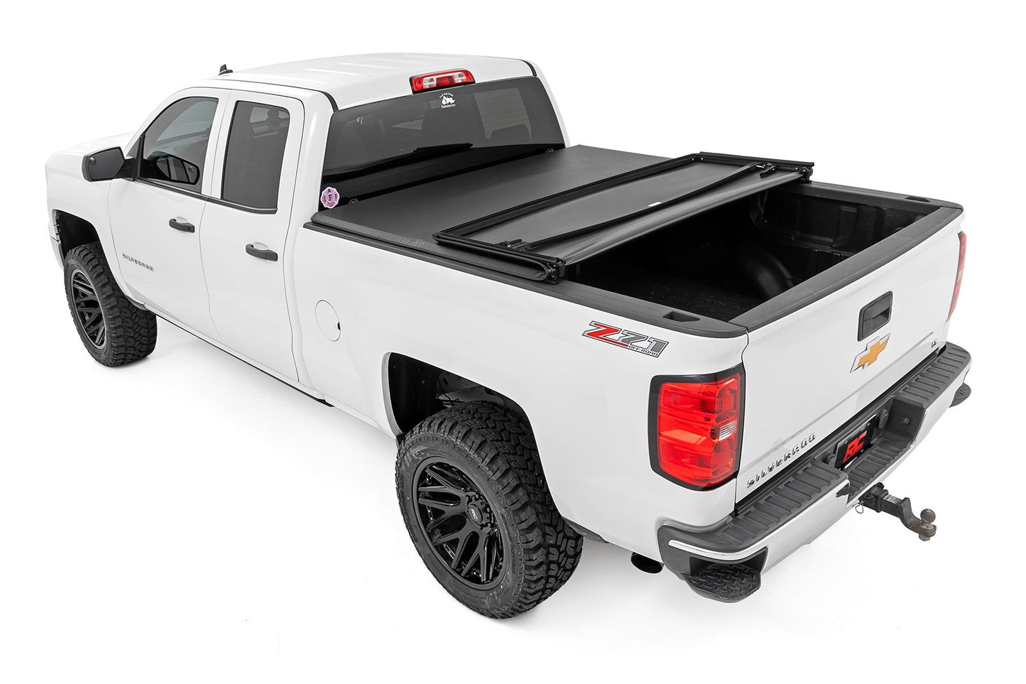 Rough Country 41214650A Soft Tri-Fold Bed Cover | 6'7" Bed | Chevy/GMC 1500/2500HD/3500HD (14-19 & Classic)