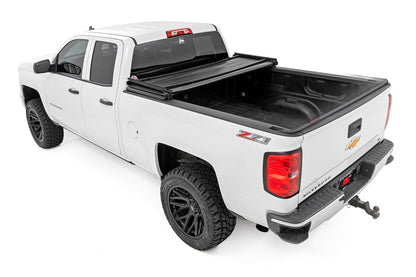 Rough Country 41214650A Soft Tri-Fold Bed Cover | 6'7" Bed | Chevy/GMC 1500/2500HD/3500HD (14-19 & Classic)
