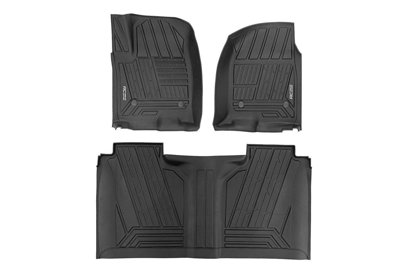 Rough Country FF-21612 Flex-Fit Floor Mats | FR & RR | FR Bucket | Crew | Chevy/GMC 1500/2500HD/3500HD (19-26 & Classic)