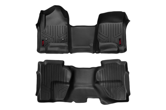 Rough Country M-21142 Floor Mats | FR & RR | OV Hump | Ext Cb | Chevy/GMC 1500/2500HD/3500HD 2WD/4WD