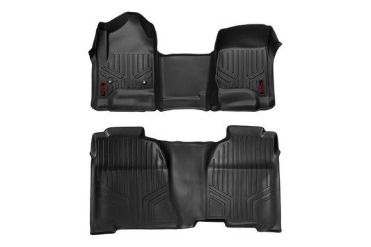 Rough Country M-21143 Floor Mats | FR & RR | OV Hump | Crew | Chevy/GMC 1500/2500HD/3500HD 2WD/4WD