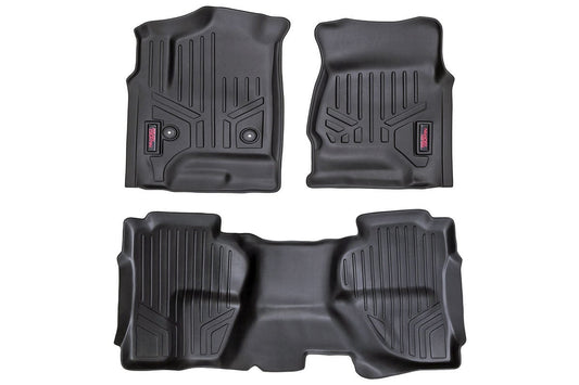 Rough Country M-21412 Floor Mats | FR & RR | Ext Cab | Chevy/GMC 1500/2500HD/3500HD 2WD/4WD