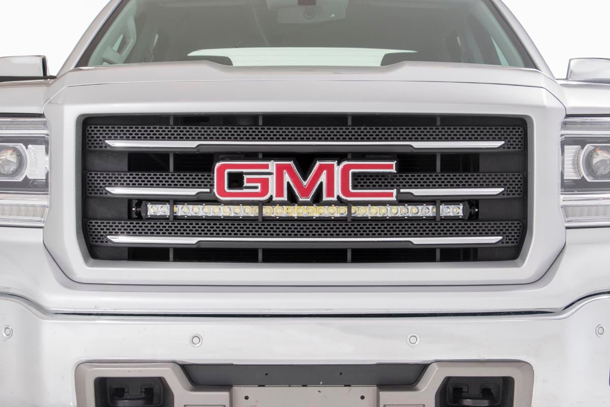 Rough Country 70625 LED Light Kit | Behind Grille Mount | 30" Chrome Single Row | Chevy/GMC 1500 (14-18 & Classic)