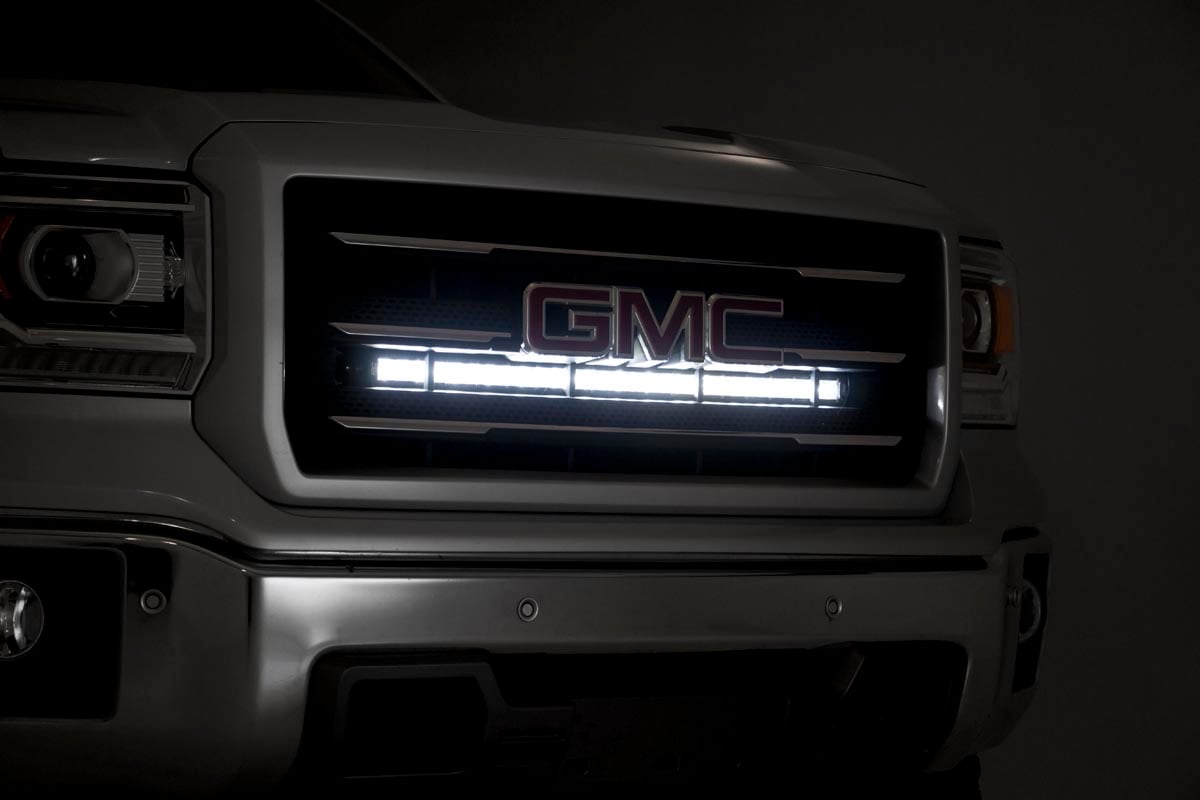 Rough Country 70625 LED Light Kit | Behind Grille Mount | 30" Chrome Single Row | Chevy/GMC 1500 (14-18 & Classic)