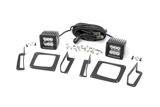 Rough Country 70689 LED Light Kit | Fog Mount | 2" Black Pair | GMC Sierra 1500 2WD/4WD (14-15)