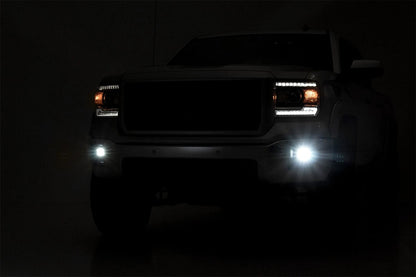 Rough Country 70689 LED Light Kit | Fog Mount | 2" Black Pair | GMC Sierra 1500 2WD/4WD (14-15)
