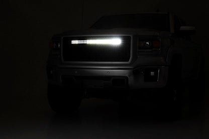 Rough Country 70190BDA Mesh Grille | 30" Dual Row LED | Black | Amber DRL | GMC Sierra 1500 (14-15)