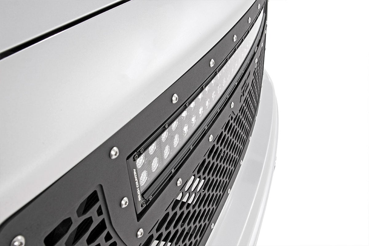 Rough Country 70190 Mesh Grille | 30" Dual Row LED | Black | GMC Sierra 1500 2WD/4WD (2014-2015)