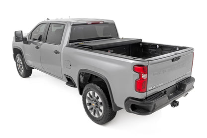 Rough Country 49120651 Hard Tri-Fold Flip Up Bed Cover | 6'9" Bed | Chevy/GMC  Silverado/Sierra 2500HD/3500HD (20-25)