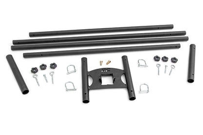 Rough Country 117504 Flag Pole Holder | Dual | 2 Inch Hitch | w/ Flag Poles
