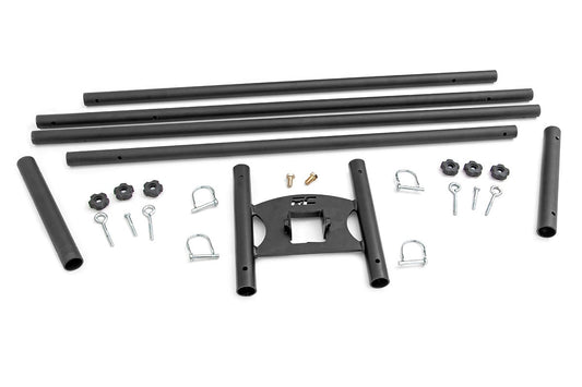Rough Country 117504 Flag Pole Holder | Dual | 2 Inch Hitch | w/ Flag Poles