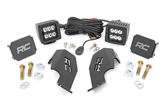 Rough Country 92032 LED Light Kit | Cage Mount | 2" Black Pair | Honda Talon 1000