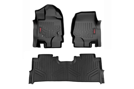 Rough Country M-51515 Floor Mats | FR & RR | FR Buckets | Ford F-150 (15-25)/F-150 Lightning (22-25)/Raptor (17-25)