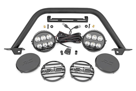 Rough Country 51113 Safari Bar | 6.5 Inch Round LED | OE Modular Steel | Ford Bronco 4WD (21-25)